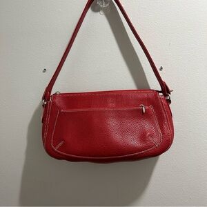 VTG candy red leather bag, Y2K